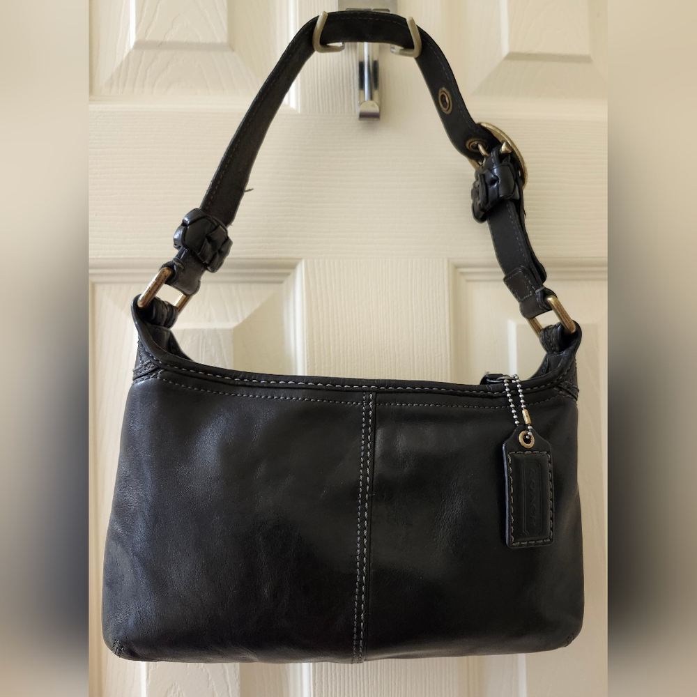 Coach Black Leather Bleecker Bag